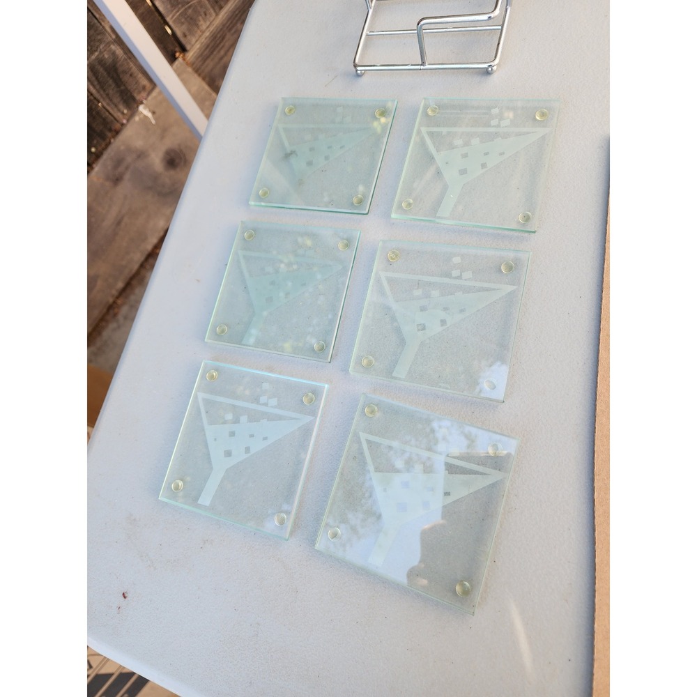 Coaster set with holder - Picture 2 of 8